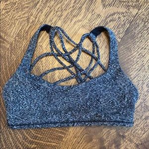 Lululemon Black & White Patterned Sports Bra